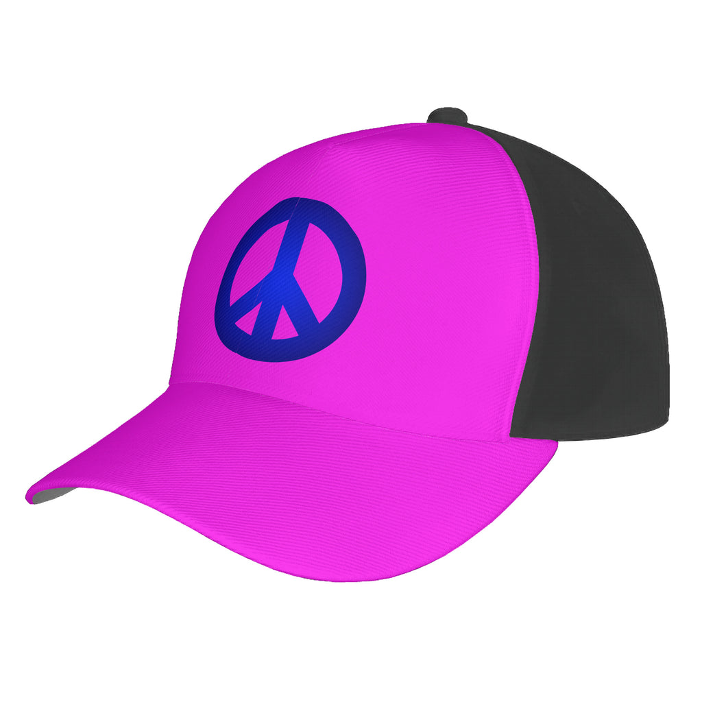 N2PINK NEON PINK-BLUE PEACE Curved Brim Baseball Cap (2 pieces)