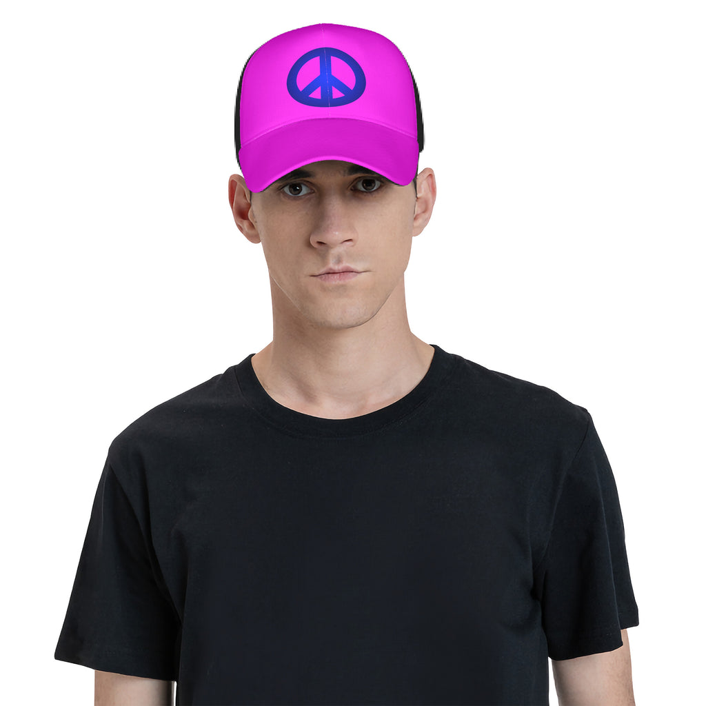 N2PINK NEON PINK-BLUE PEACE Curved Brim Baseball Cap (2 pieces)