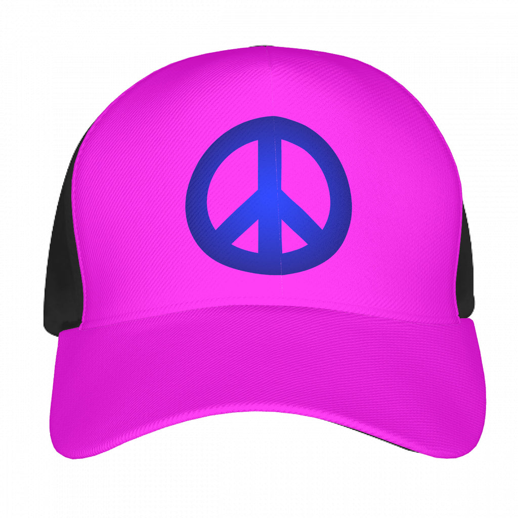 N2PINK NEON PINK-BLUE PEACE Curved Brim Baseball Cap (2 pieces)