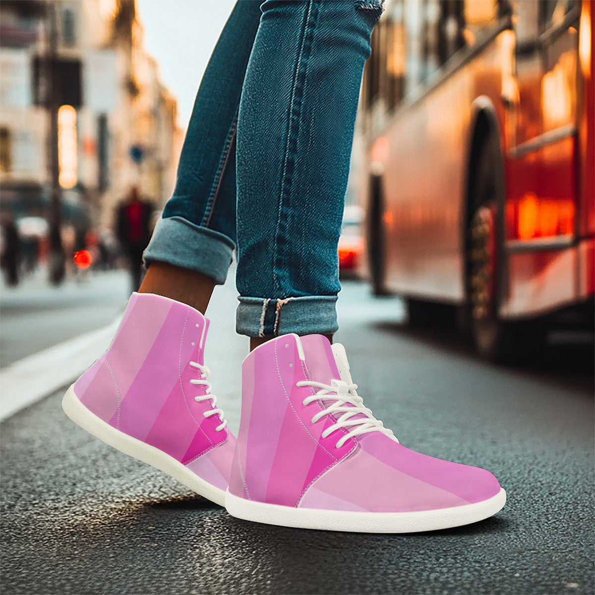 N2pink shades Unisex Barefoot High-Top Sneakers